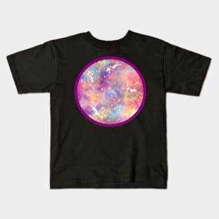 Purple glitter galaxy design Kids T-Shirt